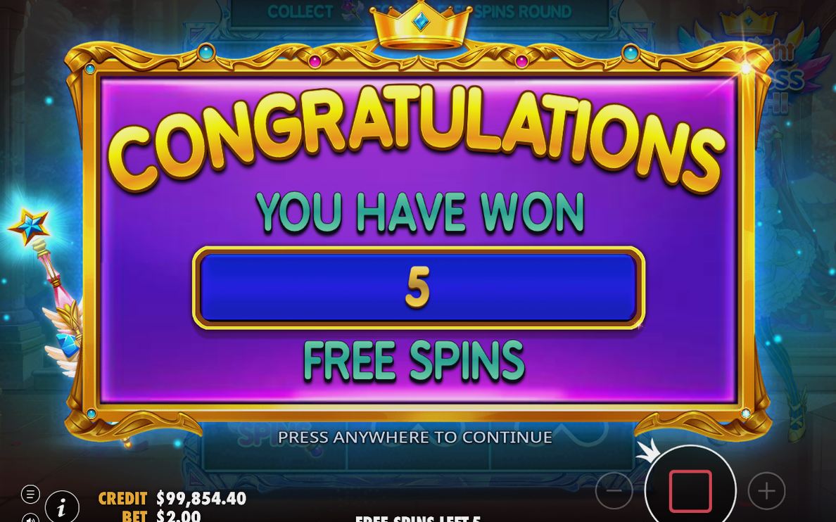 Collect Free Spins-minispelet med tre liv och samlade värden